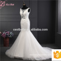 Hot Sale Long Train Sleeveless See Through Sexy Mermaid Wedding Dress2017